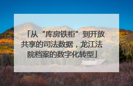 从“库房铁柜”到开放共享的司法数据，龙江法院档案的数字化转型