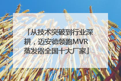 从技术突破到行业深耕，迈安德领跑MVR蒸发器全国十大厂家
