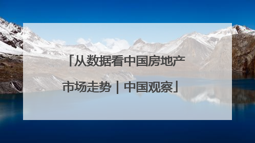 从数据看中国房地产市场走势｜中国观察