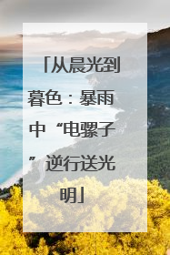 从晨光到暮色：暴雨中“电骡子”逆行送光明