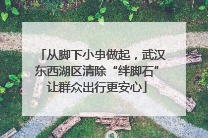 从脚下小事做起，武汉东西湖区清除“绊脚石”让群众出行更安心