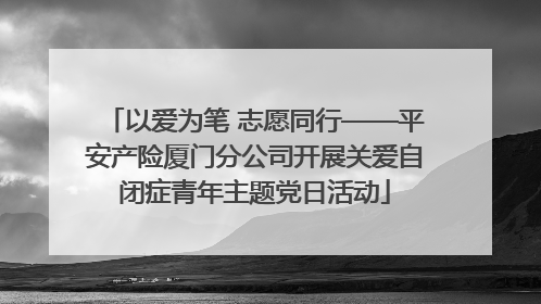 以爱为笔 志愿同行——平安产险厦门分公司开展关爱自闭症青年主题党日活动