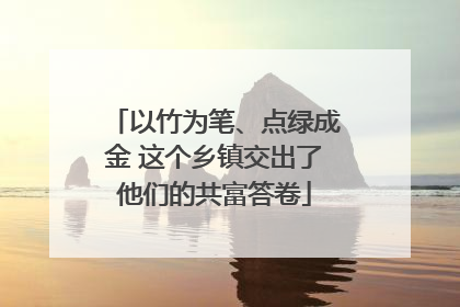 以竹为笔、点绿成金 这个乡镇交出了他们的共富答卷