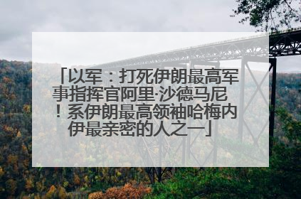 以军：打死伊朗最高军事指挥官阿里·沙德马尼！系伊朗最高领袖哈梅内伊最亲密的人之一