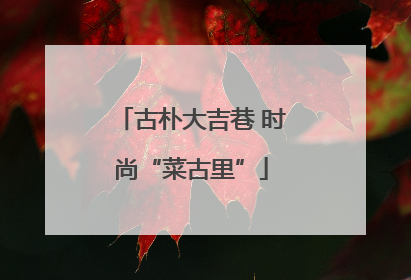 古朴大吉巷 时尚“菜古里”