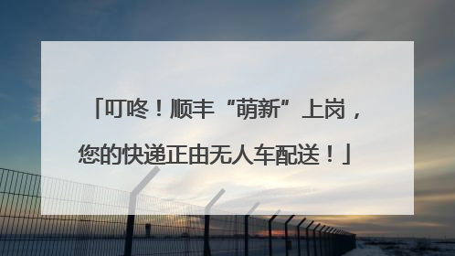 叮咚！顺丰“萌新”上岗，您的快递正由无人车配送！