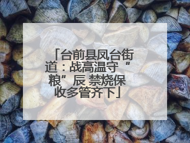 台前县凤台街道：战高温守“粮”辰 禁烧保收多管齐下