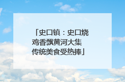 史口镇：史口烧鸡香飘黄河大集 传统美食受热捧