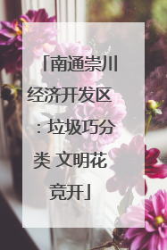 南通崇川经济开发区：垃圾巧分类 文明花竞开