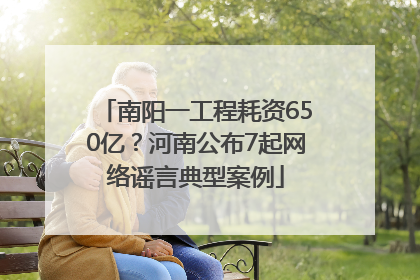 南阳一工程耗资650亿？河南公布7起网络谣言典型案例