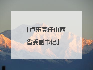 卢东亮任山西省委副书记