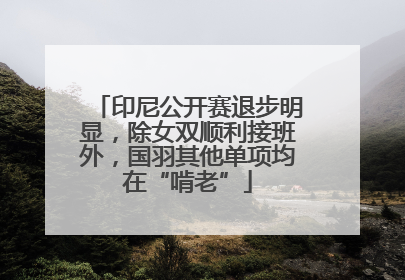 印尼公开赛退步明显，除女双顺利接班外，国羽其他单项均在“啃老”