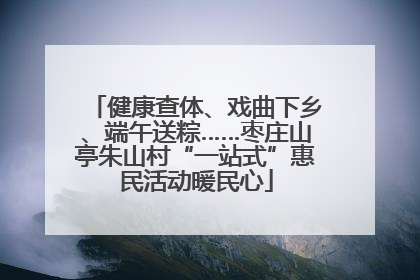 健康查体、戏曲下乡、端午送粽……枣庄山亭朱山村“一站式”惠民活动暖民心
