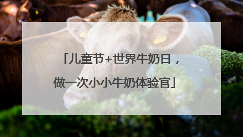 儿童节+世界牛奶日，做一次小小牛奶体验官