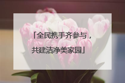 全民携手齐参与，共建洁净美家园