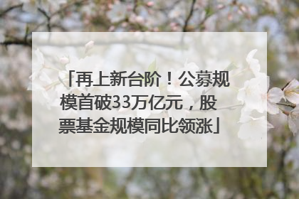 再上新台阶！公募规模首破33万亿元，股票基金规模同比领涨