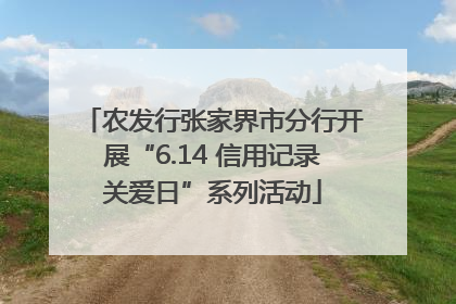 农发行张家界市分行开展“6.14 信用记录关爱日”系列活动