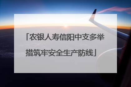 农银人寿信阳中支多举措筑牢安全生产防线