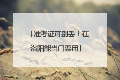 准考证可别丢！在洛阳能当门票用