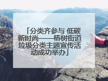 分类齐参与 低碳新时尚——椿树街道垃圾分类主题宣传活动成功举办