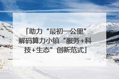 助力“最初一公里” 解码算力小镇“服务+科技+生态”创新范式