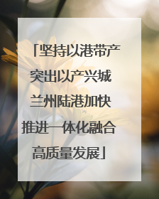 坚持以港带产 突出以产兴城 兰州陆港加快推进一体化融合高质量发展