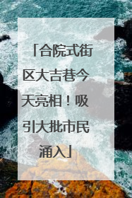 合院式街区大吉巷今天亮相！吸引大批市民涌入