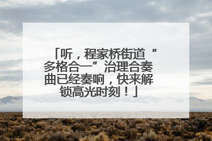 听，程家桥街道“多格合一”治理合奏曲已经奏响，快来解锁高光时刻！