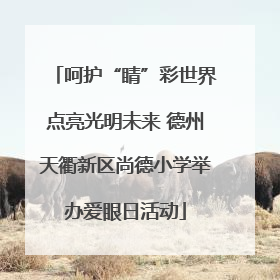 呵护“睛”彩世界点亮光明未来 德州天衢新区尚德小学举办爱眼日活动