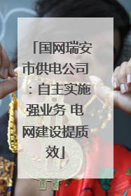 国网瑞安市供电公司：自主实施强业务 电网建设提质效