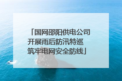 国网邵阳供电公司开展雨后防汛特巡 筑牢电网安全防线