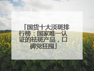 国货十大淡斑排行榜：国家唯一认证的祛斑产品，口碑党狂囤