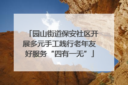 园山街道保安社区开展多元手工践行老年友好服务“四有一无”