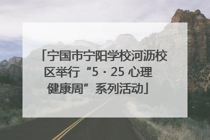 宁国市宁阳学校河沥校区举行“5・25 心理健康周”系列活动