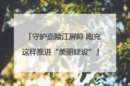 守护嘉陵江屏障 南充这样推进“美丽建设”
