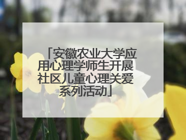 安徽农业大学应用心理学师生开展社区儿童心理关爱系列活动