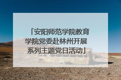 安阳师范学院教育学院党委赴林州开展系列主题党日活动