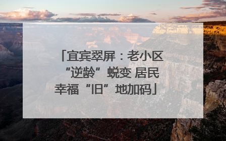 宜宾翠屏：老小区“逆龄”蜕变 居民幸福“旧”地加码