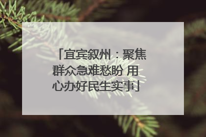 宜宾叙州：聚焦群众急难愁盼 用心办好民生实事