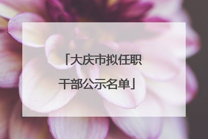 大庆市拟任职干部公示名单