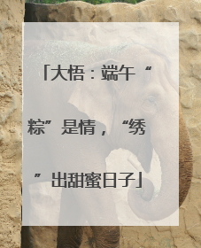 大悟：端午“粽”是情，“绣”出甜蜜日子