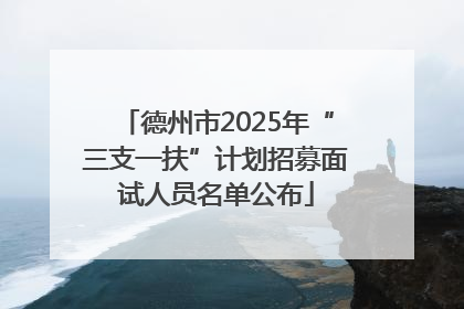 德州市2025年“三支一扶”计划招募面试人员名单公布