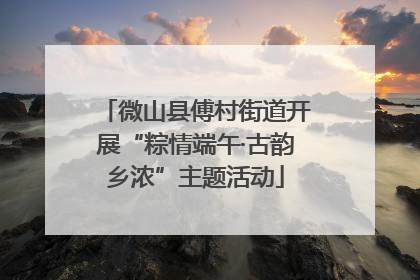 微山县傅村街道开展“粽情端午·古韵乡浓”主题活动