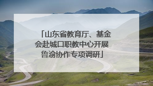 山东省教育厅、基金会赴城口职教中心开展鲁渝协作专项调研