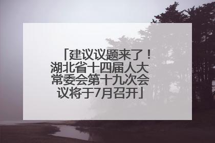 建议议题来了！湖北省十四届人大常委会第十九次会议将于7月召开