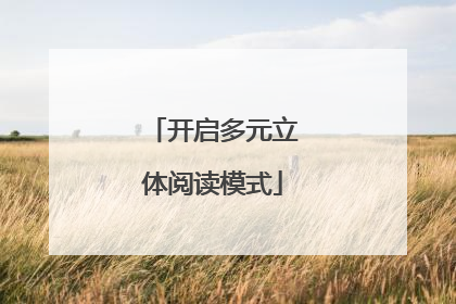 开启多元立体阅读模式