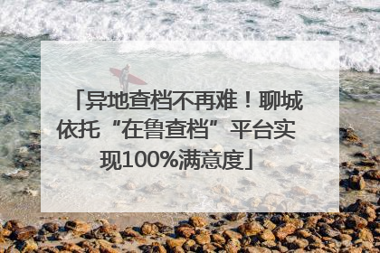 异地查档不再难！聊城依托“在鲁查档”平台实现100%满意度