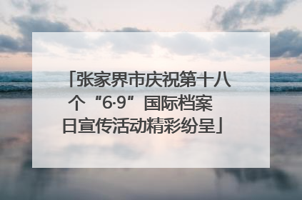 张家界市庆祝第十八个“6·9”国际档案日宣传活动精彩纷呈