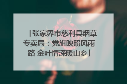 张家界市慈利县烟草专卖局：党旗映照风雨路 金叶情深暖山乡