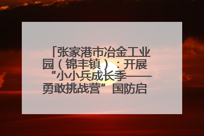 张家港市冶金工业园（锦丰镇）：开展“小小兵成长季——勇敢挑战营”国防启蒙教育活动